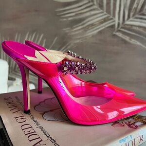 Jimmy Choo Vibrant Pink Embellished Heels